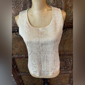 St‎ John Elegant Cream Sleeveless Top S